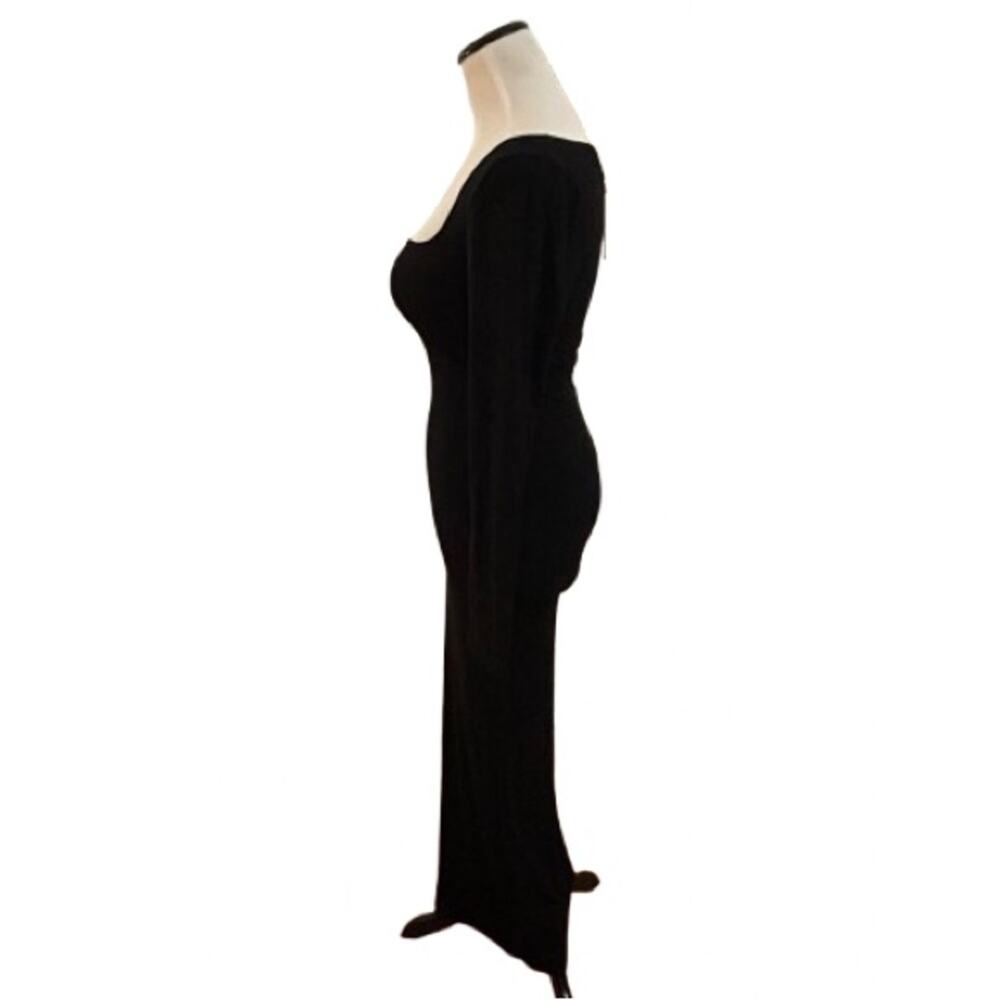 NWT SKIMS Black Soft Lounge Long-Sleeve Square Neck Bodycon Maxi Dress. Size M. - Picture 7 of 9